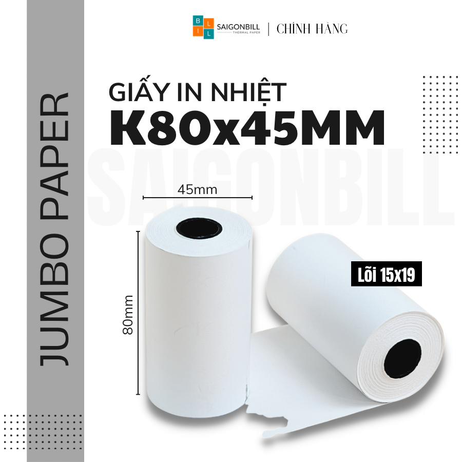 50 CUỘN - GIẤY K80x45 (JUMBO)